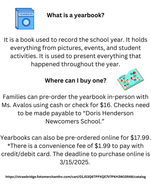 information on purchasing a yearbook